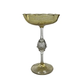 Vintage 1930s Venetian  Art Glass Yellow Tone and Gold Flecked "Aventurine"