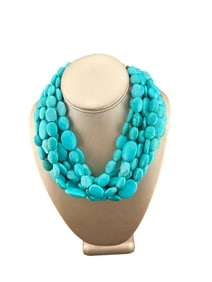8 Strand Blue Turquoise Necklace sterling silver clasp