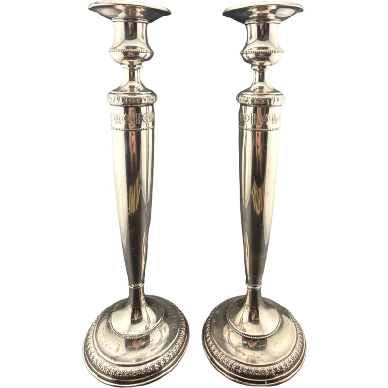 Matthews Co Sterling Silver Candlesticks Weighted (1 of 6)