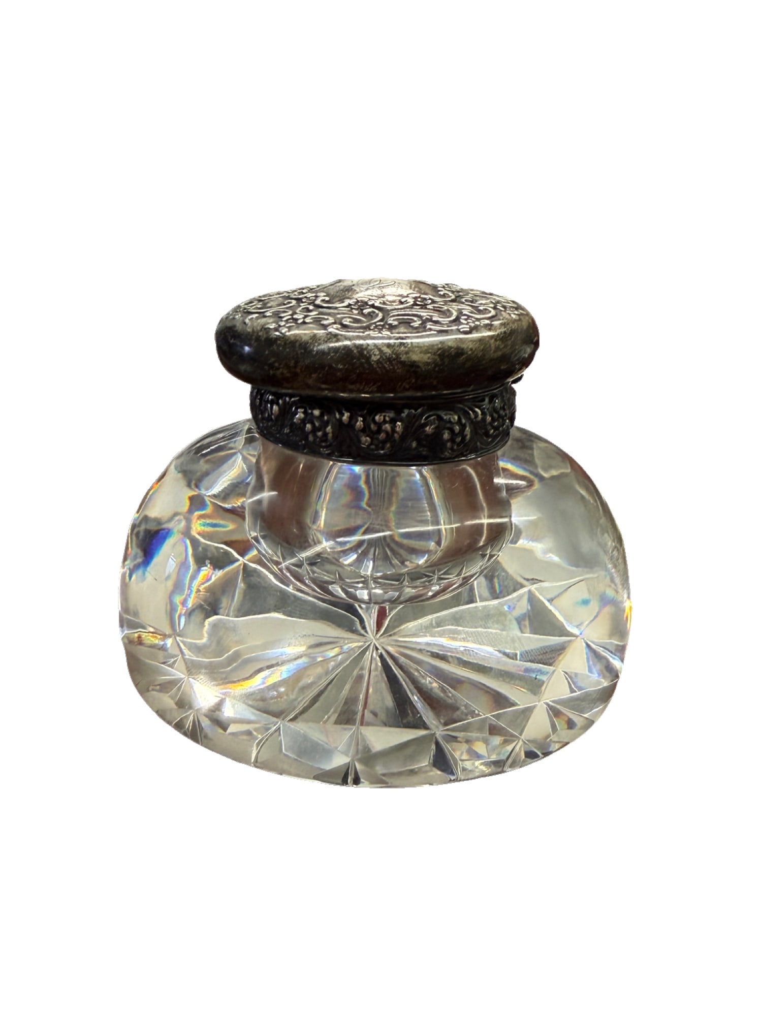 Charleston Estate - Tiffany and Co. Sterling Silver and Glass Inkwell (1 of 5)