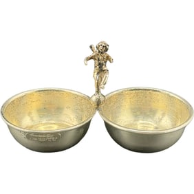 Tommaso Di Turro Antique Italian 800 Sterling Trinket Dish With Cherub
