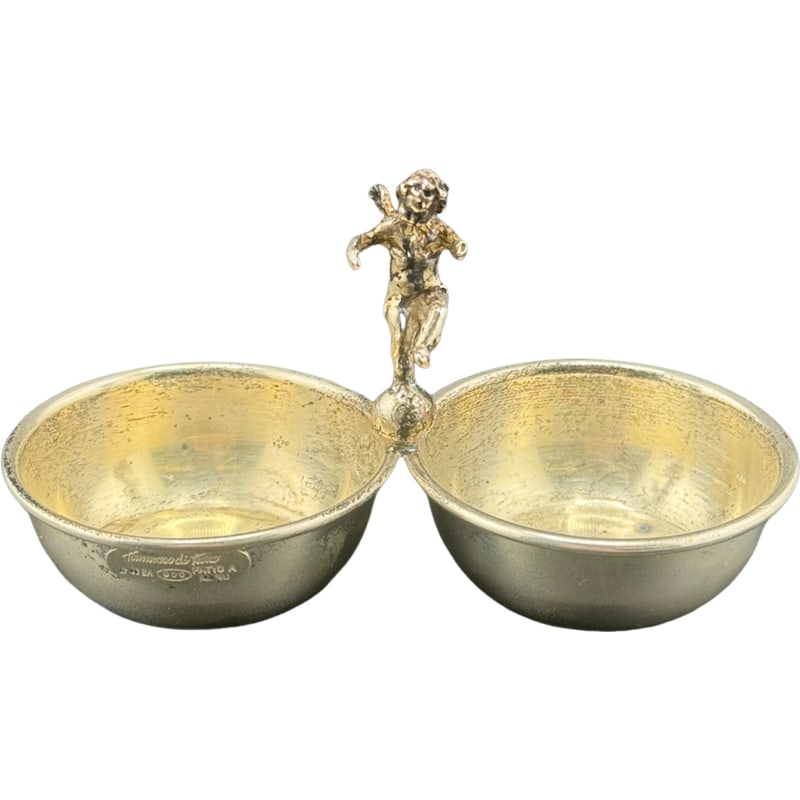 Tommaso Di Turro Antique Italian 800 Sterling Trinket Dish With Cherub (1 of 4)