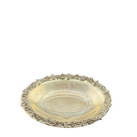 Tommaso Di Turro Antique Italian Miniature 800 Sterling Tray Floral Trim