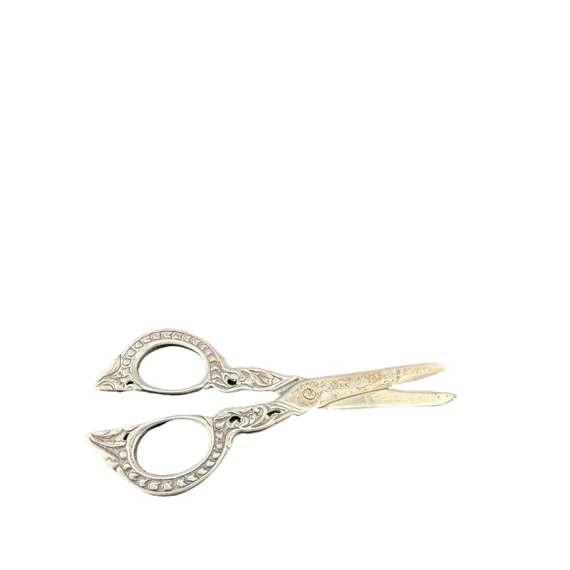 Vintage Italian Miniature Scissors Sterling Silver - 800 (1 of 3)