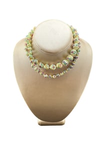 Vintage Venetian Wedding Cake Glass Bead Necklace