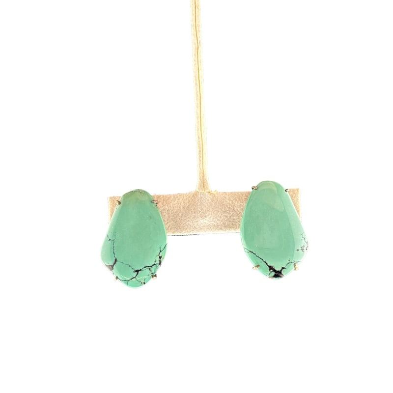 Sterling Silver Turquoise Clip On Earrings: Sterling Silver Turquoise Clip On Earrings .75" x 1.25" 12.3 grams From the Charleston estate of Peter and Patti McGee **IN HOUSE SHIPPING WITHIN UNITED STATES