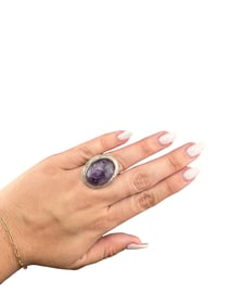 Purple Amethyst Ring unmarked Sterling Silver