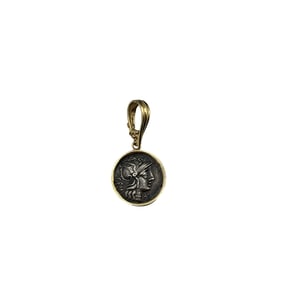 Ancient Antique Roman Coin in 14K Gold Setting Goddess