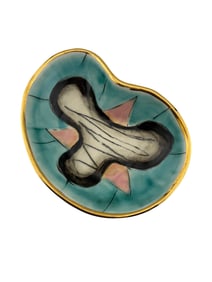 Vintage 1990 Patrick Loughran Kidney Shaped Bowl Pottery