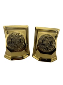 Virginia Metalcrafters Set of 2 Solid Brass State Seal of South Carolina Bookends