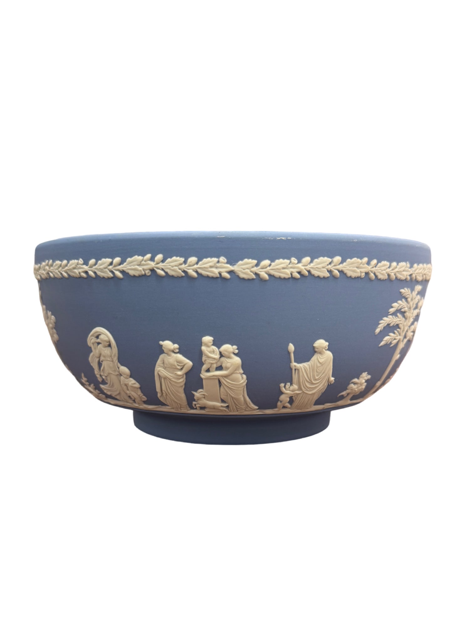 Large Vintage Wedgwood Blue Jasperware Bowl 8": Vintage Wedgwood Blue Jasperware Bowl In house shipping within the US.