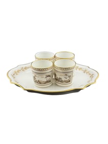 Richard Ginori Porcelain 'Fiesole' Miniature Cups and Plate