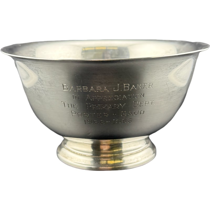 Paul Revere Reproduction International Sterling Bowl - From Charleston Family Estate: Paul Revere Reproduction International Sterling Bowl - From The Charleston Baker Family Estate. Monogrammed to Barbara Baker from Porter - Gaud 195 grams **IN HOUSE SHIPPING WITHIN UNITED STATES