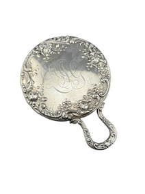 Beautiful Victorian Gorham Repousse Sterling Silver Hand Mirror