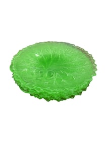 Vintage Uranium? Glass Pebble Leaf Plate Set of 6