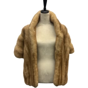 Vintage Golden Fur Mink Cape Shawl Stole