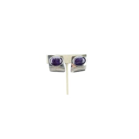 R. Lee Sterling Silver Amethyst ? Clip On Earrings