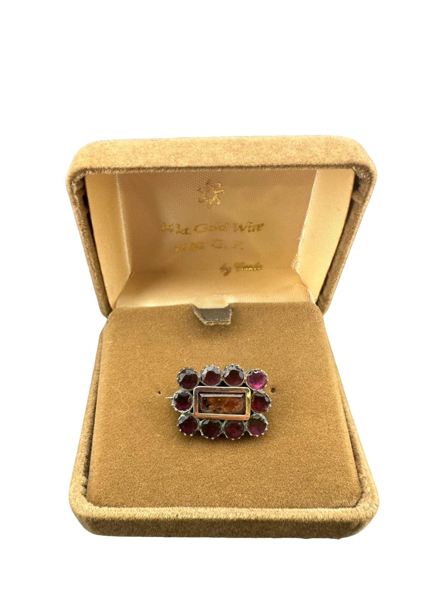 Antique Mourning Brooch  Garnet 9CT? Small Memento (1 of 4)