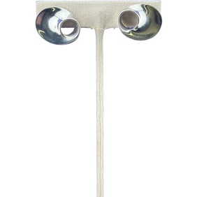 Georg Jensen Sterling Silver Earrings #142 Clip On Designed By Vivianna Torun