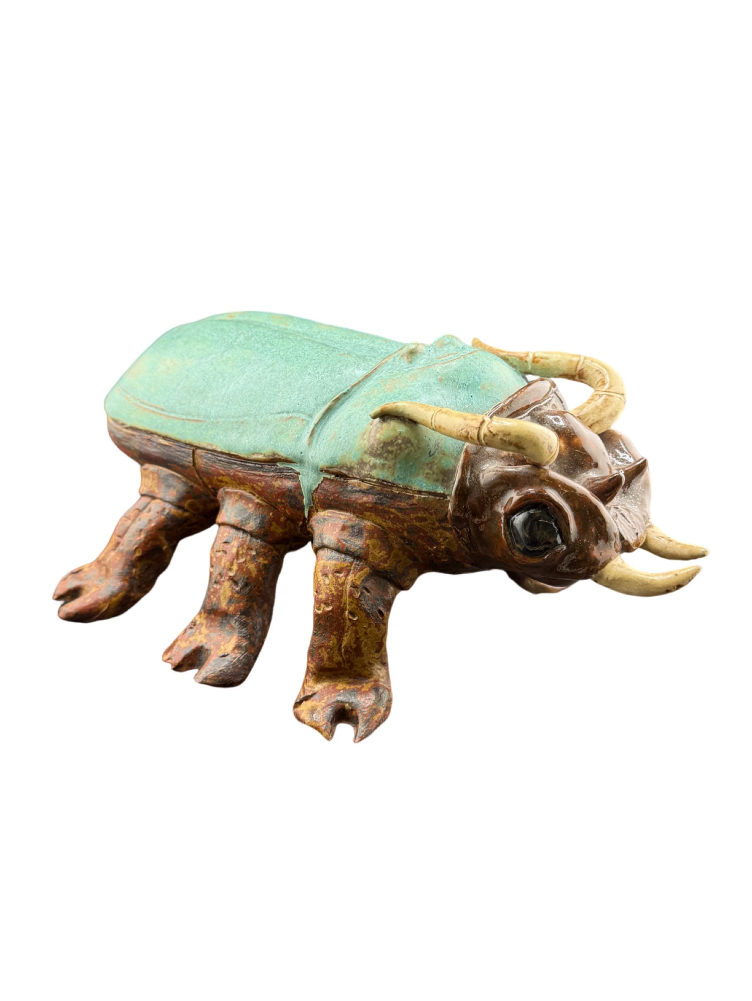 Beetle Pottery by Charleston Artist John Davis: PLEASE READ: If you win this item, please select self arranged for in house shipping when paying invoice Beetle Pottery by Charleston Artist John Davis 11"L x 4.5"H From the living estate of Betsy Hav