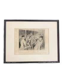 Honore Daumier "Les Spectacles a Pekin" Original Lithograph