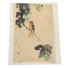 Eloise Bralove Watercolor Painting of Bird and Tree