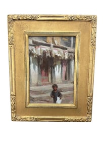 SUSAN LYON, "Happiness Tea House" Oil on Board