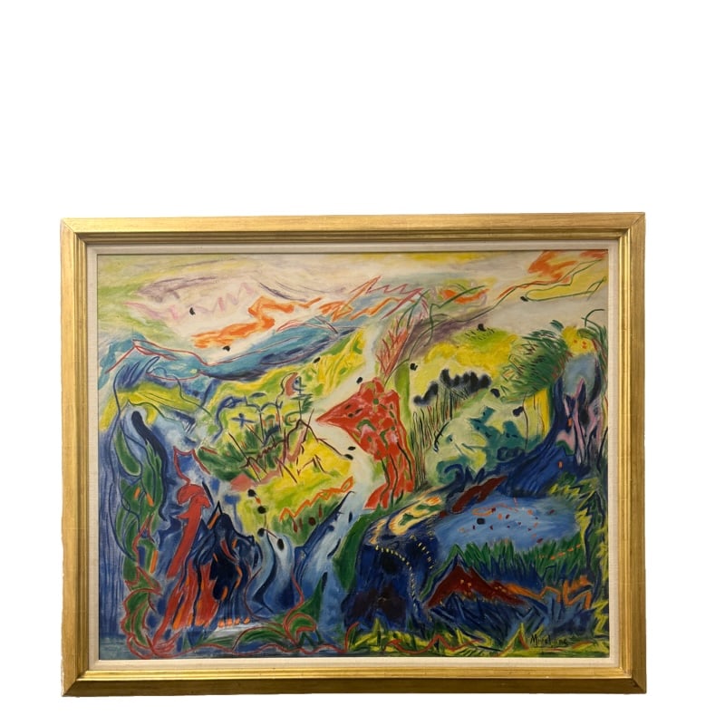 "The Firebird" LARGE oil painting By Joseph Meierhans 1947 (1 of 9)