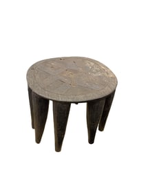 Nigerian Nupe Ten Legged Carved Wood Stool