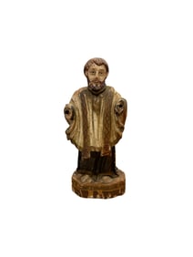 Antique Religious Santos Sculpture Holy Wood Carving