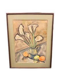 Framed and Signed Watercolor by Hanna Haniel Kopf