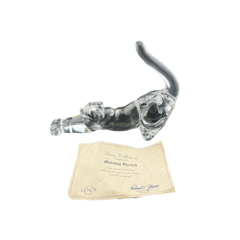 Lenox Lead Crystal Cat Collection Morning Stretch Figurine (1 of 4)