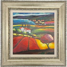 Sail Into The Harbor by Slava Brodinsky Serigraph on Wood