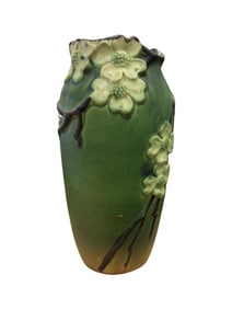 Roseville Dogwood Green Floral Vase