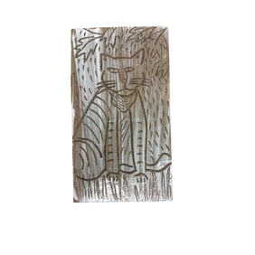 Ceramic Cat Plaque by Jeri Burdick