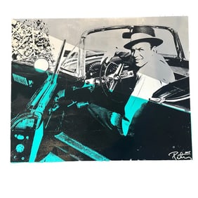 Large Silkscreen of Frank Sinatra in a Car by Peter Tunney 2015