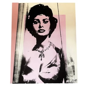 Large Silkscreen of Sophia Loren by Peter Tunney, 2018