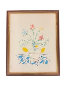 "Vase de Fleurs" by Pablo Picasso Framed Lithograph