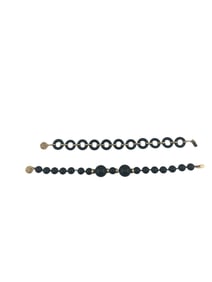 Two 14k bracelets with black onyx