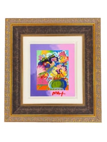 "Vase of Flowers" by Peter Max Signed and Framed