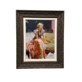 Missing You By PINO. Giclee In Color On Canvas With Hand Embellishments 73/80