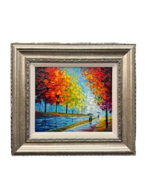 "Autumn Stroll" by Slava Ilyayev Serigraph Signed and Framed