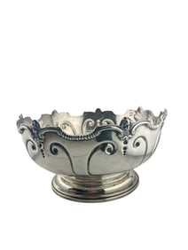 Elegant Black Starr & Frost Antique Sterling Large Center Bowl With Cherub