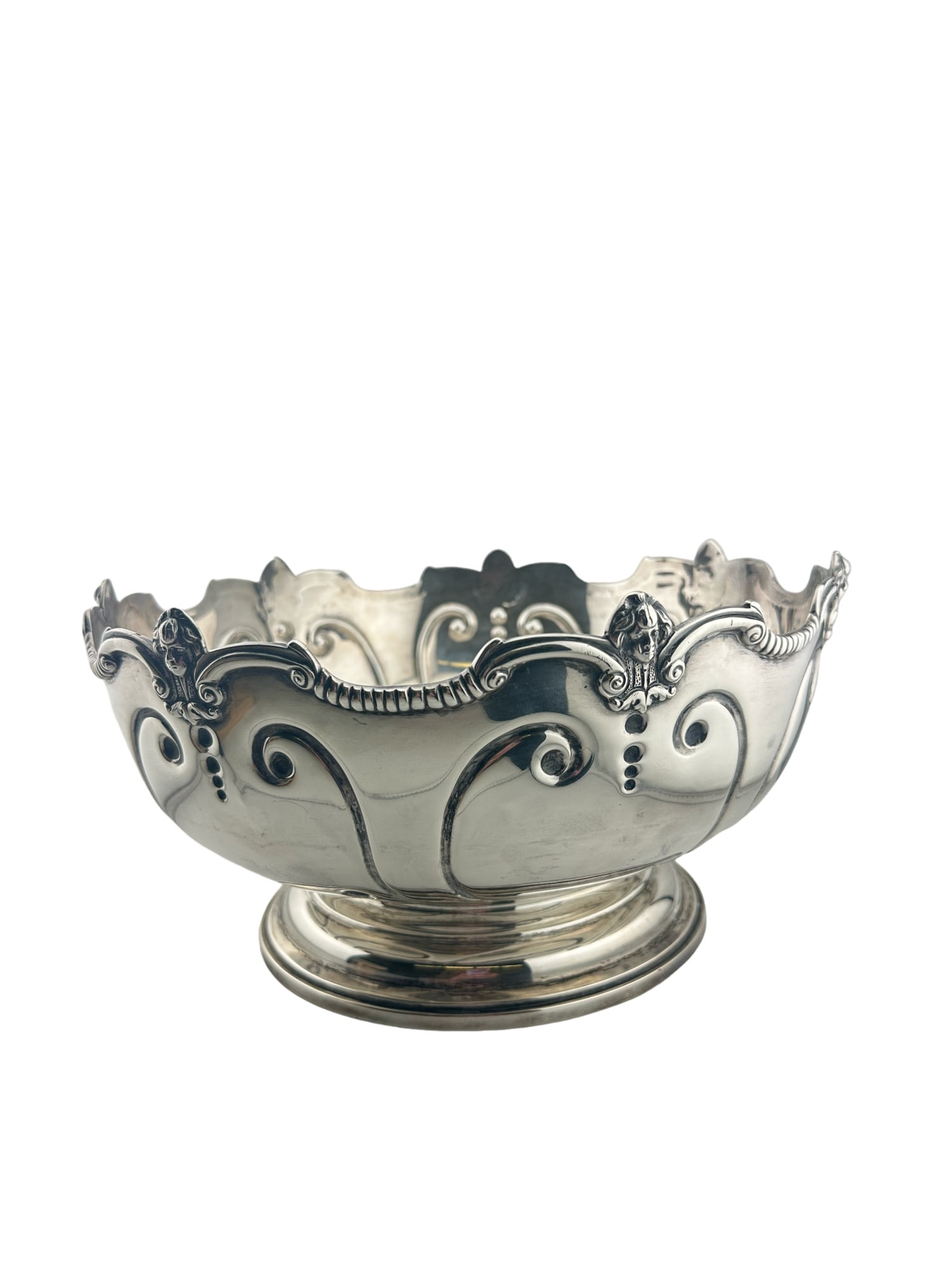 Elegant Black Starr & Frost Antique Sterling Large Center Bowl With Cherub (1 of 9)