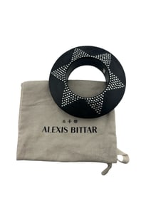 ALEXIS BITTAR LUCITE with Silver Swarovski Crystal Wide Bangle Bracelet