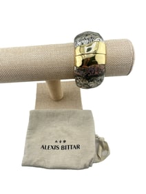 Alexis Bittar Lucite Wide Hinged Bangle Bracelet/ with bag