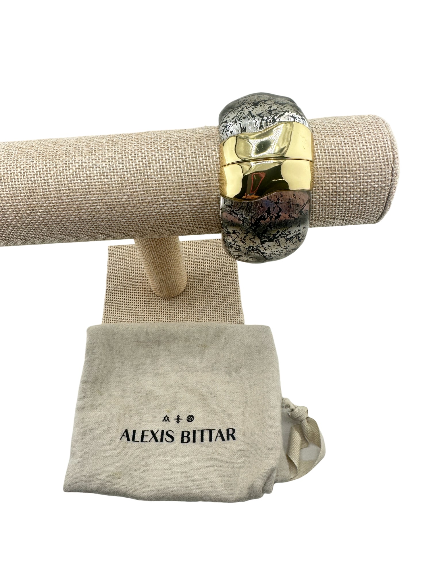 Alexis Bittar Lucite Wide Hinged Bangle Bracelet/ with bag (1 of 5)