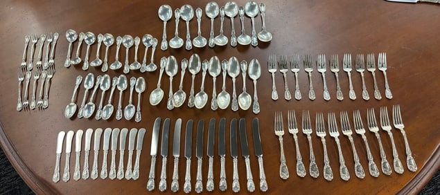 Gorham Sterling Silver "PARIS" Flatware Service Set of 88 pcs mono
