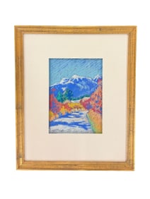Original 1986 Signed and Framed Pastel on Paper