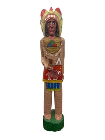 Large Carved Cigar Store Indian Statue